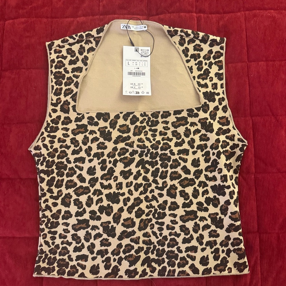 Zara Animal Print Sleeveless Top
